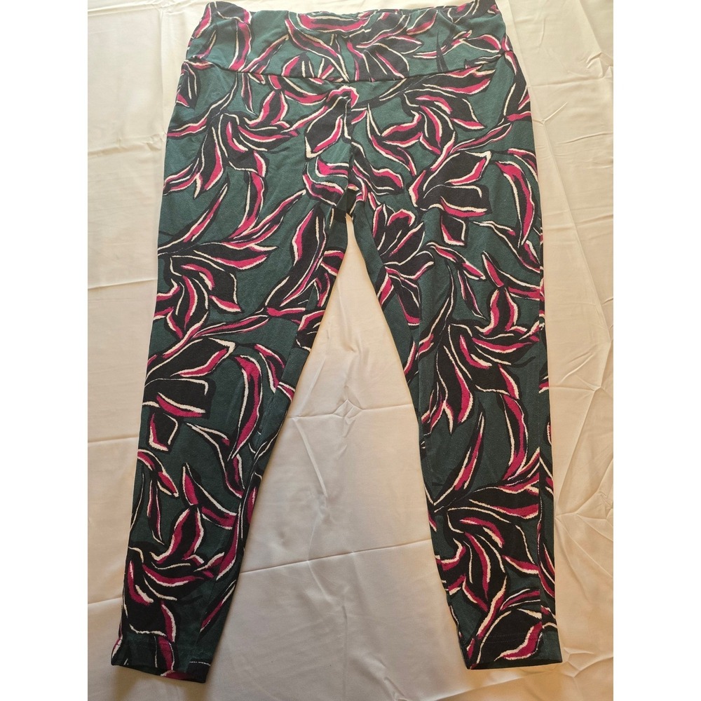 Terra &‎ Sky 1X Floral Print Capri Leggings Pants Plus Size Activewear